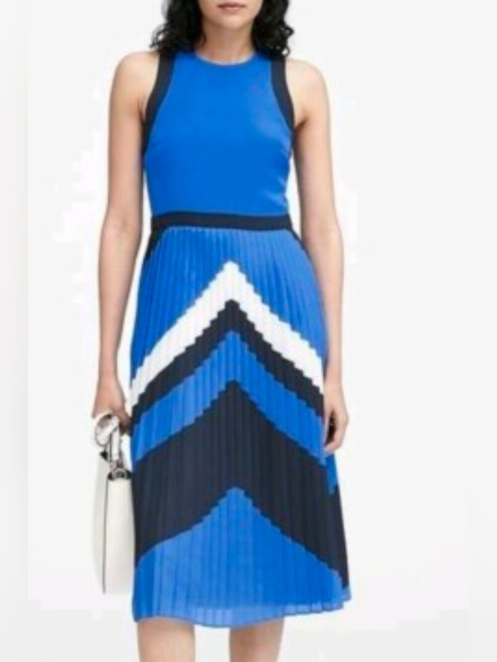 Banana Republic Chevron Pleated Midi Dress